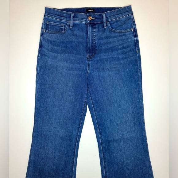 Express Women's High Rise Bootcut Blue Jeans Size- 12 Regular - Picture 2 of 9